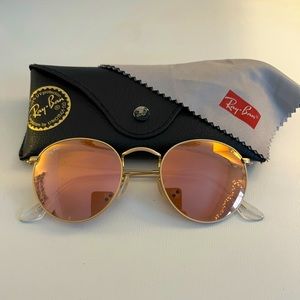 Ray-Ban Pink Flat Round Sunglasses